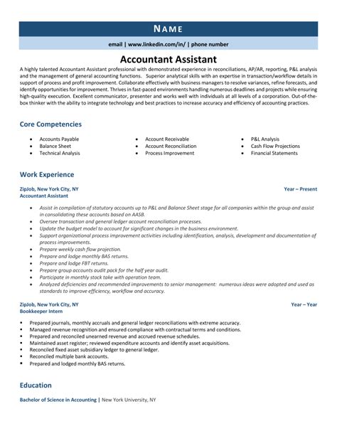 2024 Accountant Assistant Resume Example (+Guidance) 